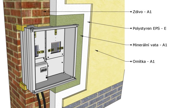 Obložení rozváděče minerální vatou