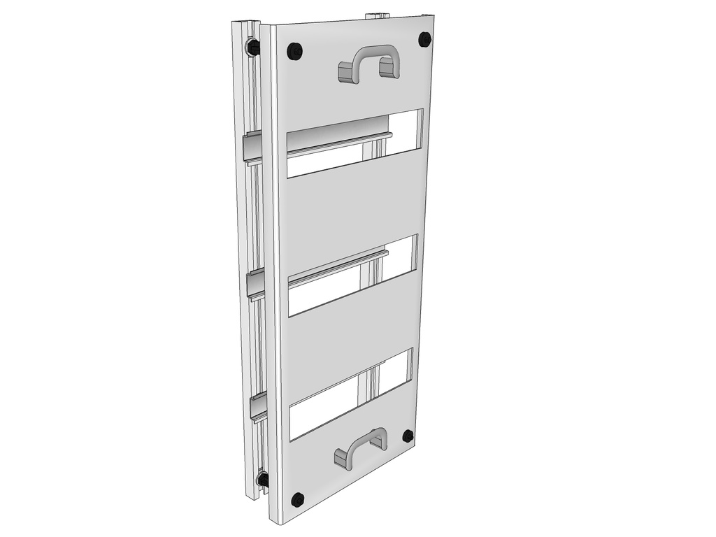 Rošt 3.x.1 3x12 modulů s krytem IP20 (3D)