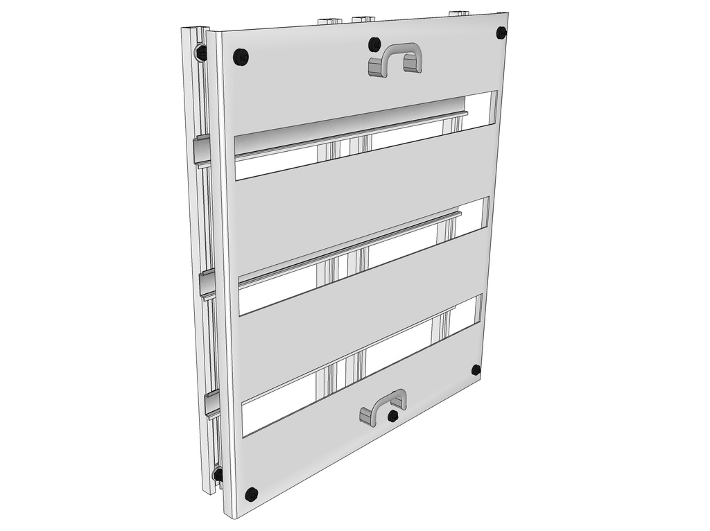 Rošt 3.x.3 3x24 modulů s krytem IP20 (3D)